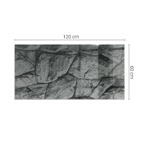Rektangulär glasskiva under kamin Naturligt stenmönster