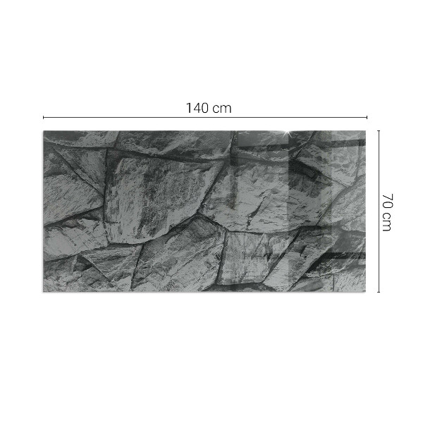 Rektangulär glasskiva under kamin Naturligt stenmönster