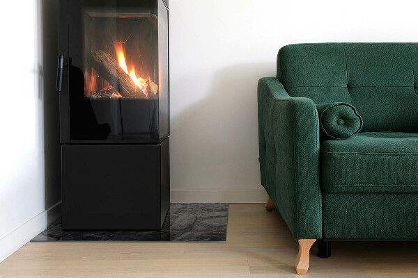 Rektangulär glasskiva under kamin Naturligt stenmönster