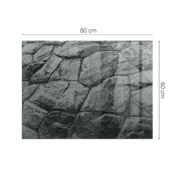 Rektangulär glasskiva under kamin Naturligt stenmönster