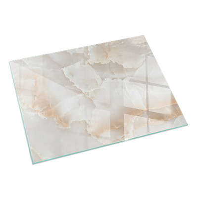 Rektangulär glasskiva framför öppen spis Naturligt stenmönster