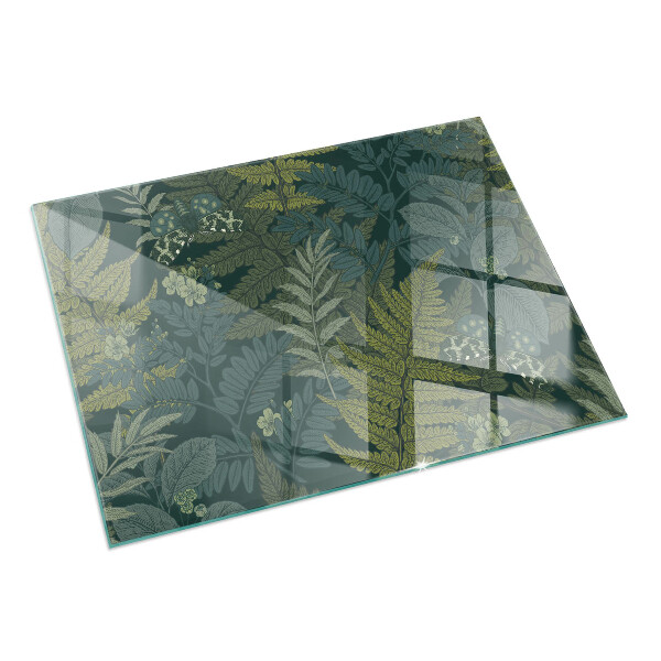 Rektangulär glasskiva framför öppen spis Växtmotiv med fjärilar