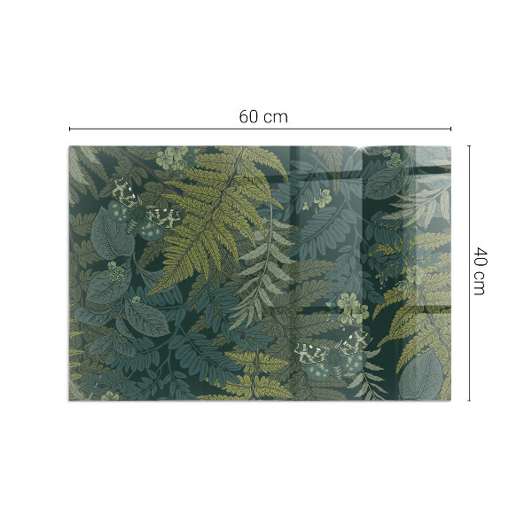 Rektangulär glasskiva framför öppen spis Växtmotiv med fjärilar