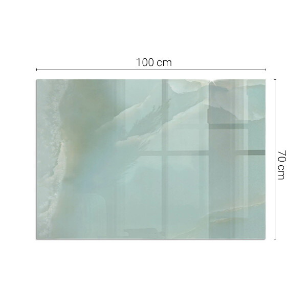 Rektangulär glasskiva under braskamin Delikat marmormönster