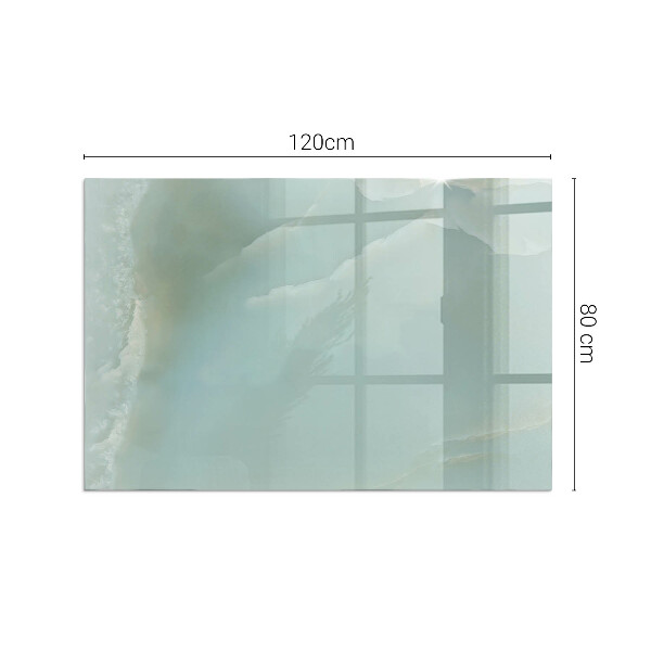 Rektangulär glasskiva under braskamin Delikat marmormönster