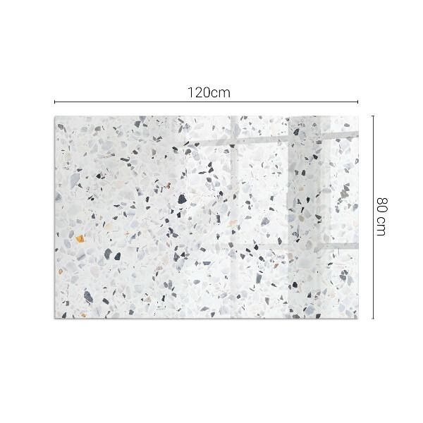 Rektangulär glasskiva under braskamin Stenmönster med små partiklar