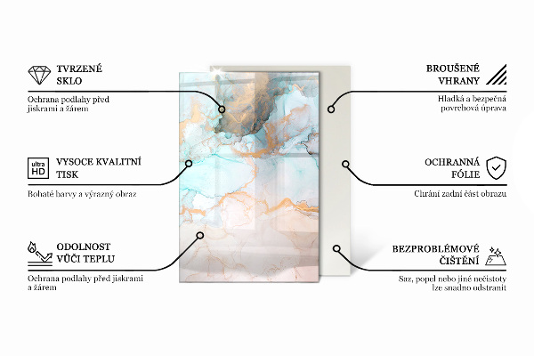 Rektangulär glasskiva under kamin Färg Olivgrön