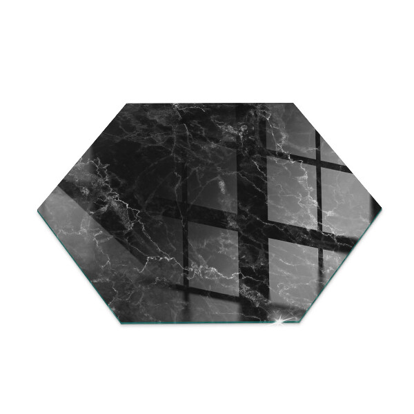 Sexhörning glasskiva under kamin Elegant marmormönster