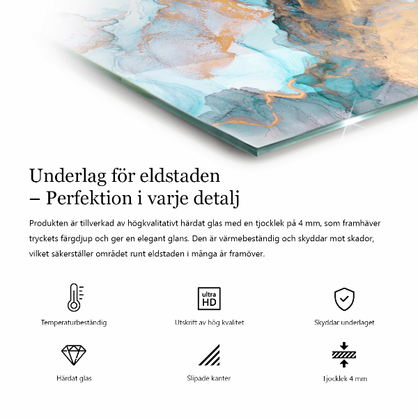 Sexhörning golvskydd till eldstäder Eleganta blad i textur