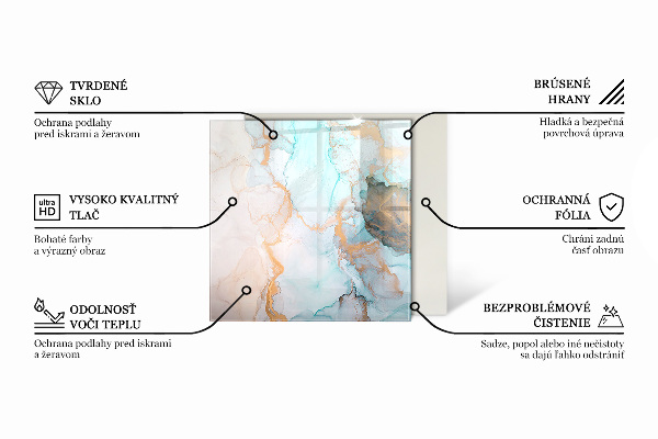 Sexhörning golvskydd till eldstäder Eleganta blad i textur