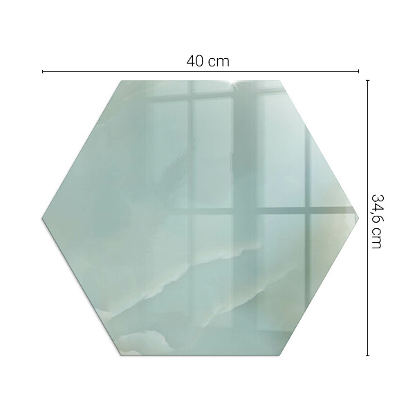 Sexhörning glasskiva under kamin Delikat marmormönster