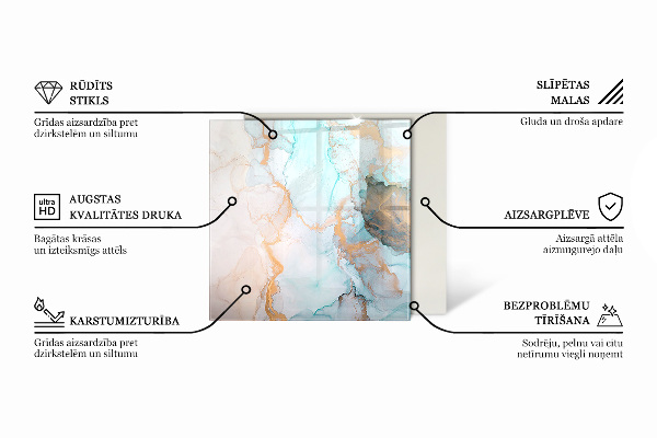 Sexhörning glasskiva under kamin Färg Grå